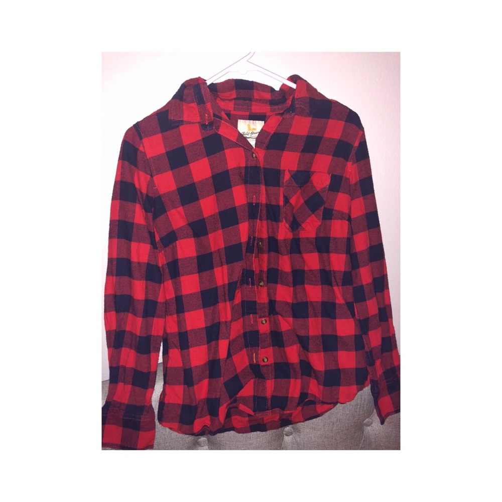 Women’s red and black flannel